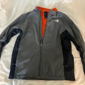 Boys gray/black north face jacket size 14/16 L